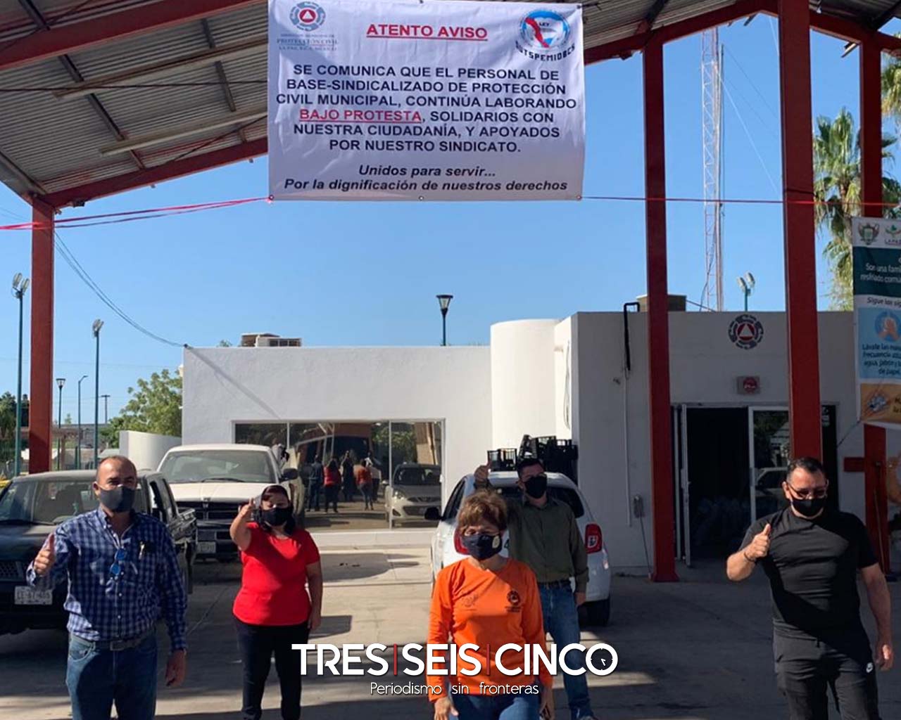 ¡Bajo protesta! Trabajan en Protección Civil La Paz