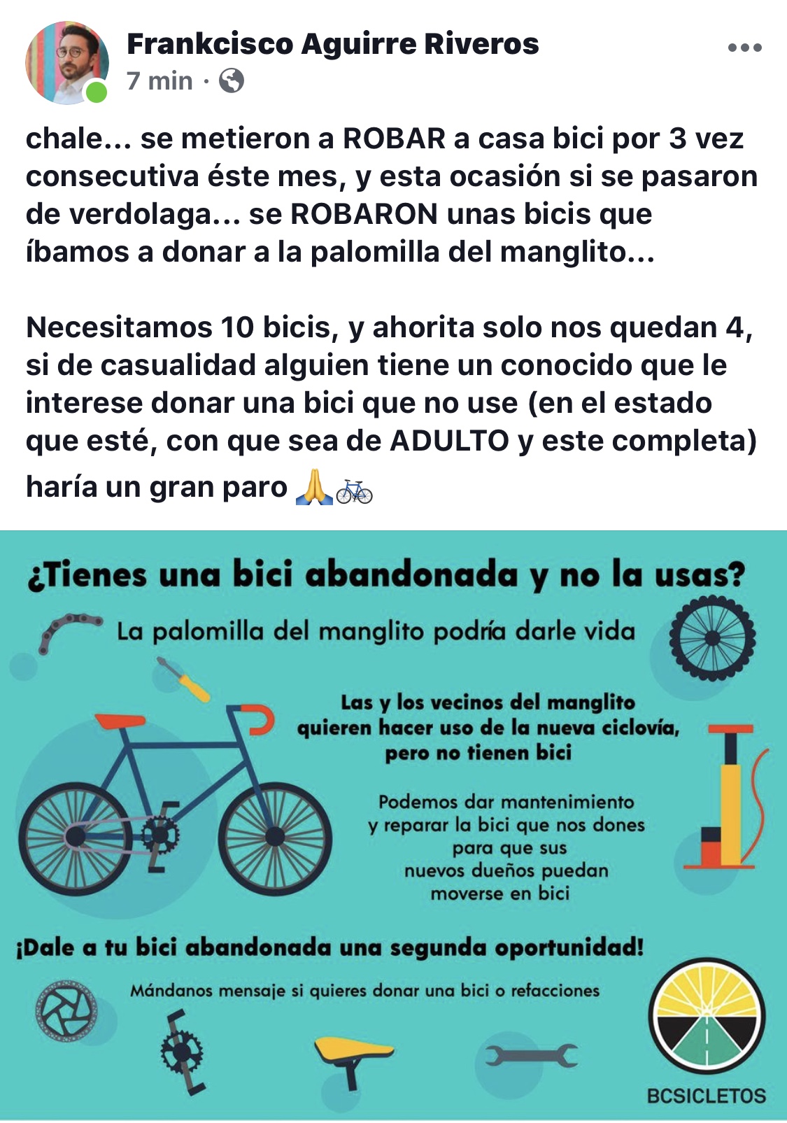 Roban bicicletas que iban a ser donadas