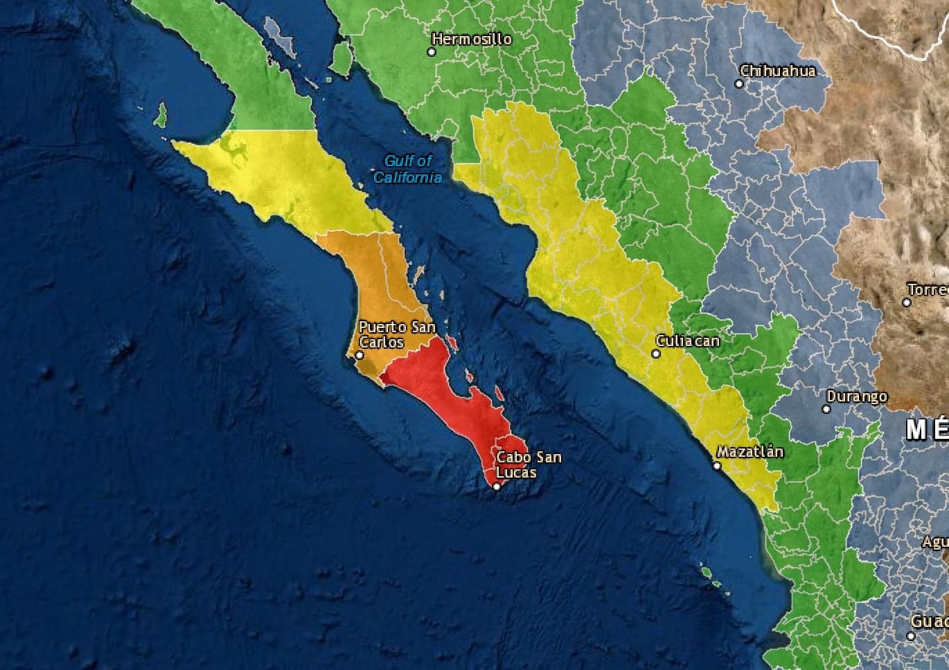Alerta Roja en La Paz y Los Cabos
