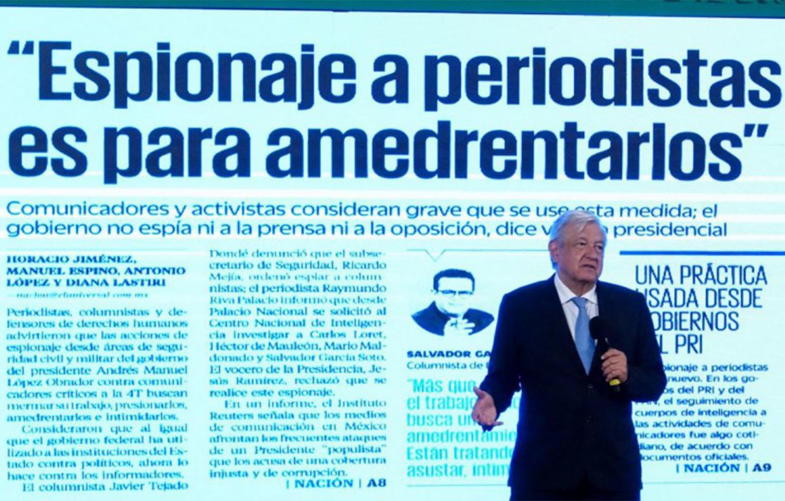 AMLO Niega espionaje a periodistas