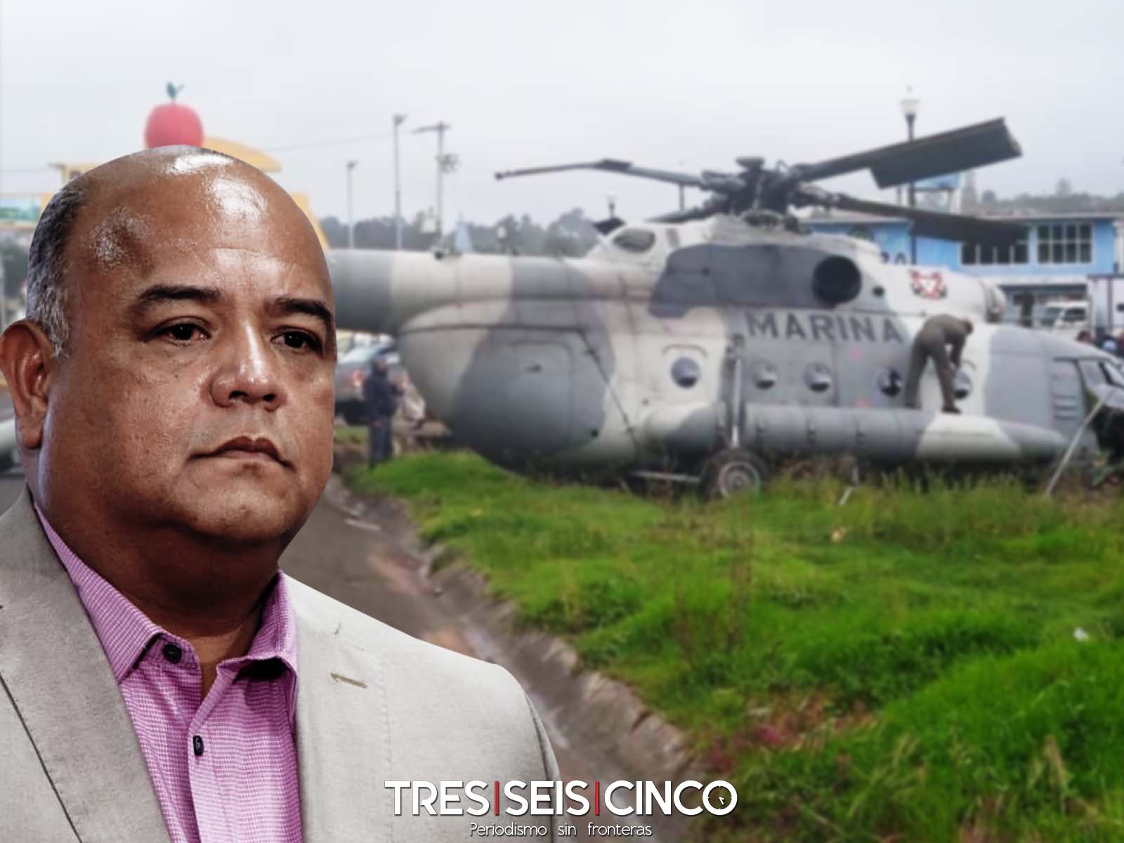 Desploma helicóptero en el que viajaba secretario de Gobierno de Veracruz